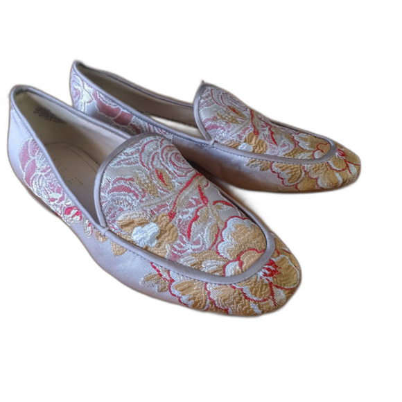 Nine West sz. 7M textile Xena Loafer Floral Flats embroidered slip on loafer - Picture 3 of 8